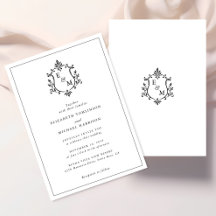 Casamento com Monograma Elegante Crest