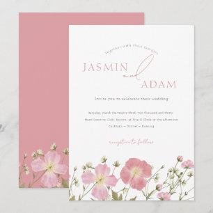 Convite Casamento com Monograma Floral de Flor Silvestre R