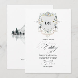 Convite Casamento com Monograma Lakeside e Laurel Crest