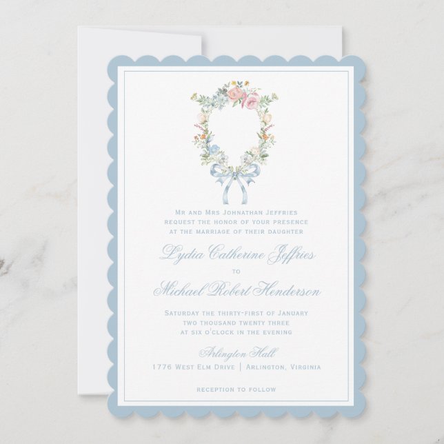 Convite Casamento com Monograma Pessoalizado (Frente)