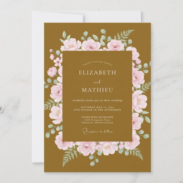 Convite Casamento com Mostarda Artesanal e Flor Silvestre (Frente)