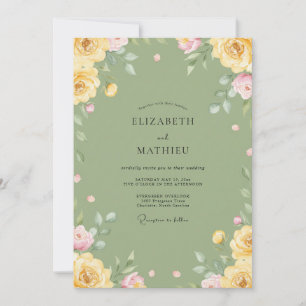 Convite Casamento com Musgo Borboleta Verde