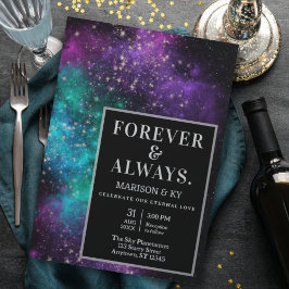 Convite Casamento com Nebulosa Espacial Celestial Starry N