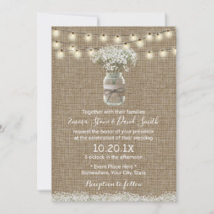 Convite Casamento com o Burpo Russo Jar Rustic do Breath d