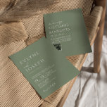 Convite Casamento com o Código QR do Boho Minimalista Verd<br><div class="desc">Este é um convite perfeito para o casamento se você está procurando um convite elegante e fácil de ser editado. Um convite de casamento com um simples e elegante sábio verde boho QR code. Como podem ver, ele apresenta um simples boho verde-sage inteiro design modelo e noiva branca e nomes...</div>