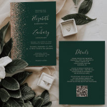 Casamento com o Código QR Verde Emerald Verde de P