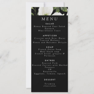 Convite Casamento com o Elegante Black Floral Greenery Lil
