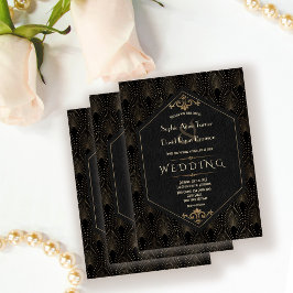 Convite Casamento com o Excelente Negro Dourado Real Gatsb