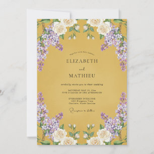 Convite Casamento com Ochre Roxo Wisteria
