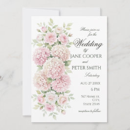 Convite Casamento com orçamento controlado com hortênsias 