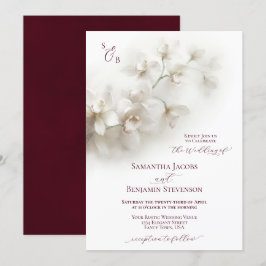 Convite Casamento com Orquídea Branca Elegante