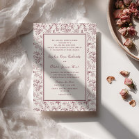 Casamento com padrão floral toile rústico vintage