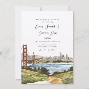 Convite Casamento com Paisagem do Portão de São Francisco