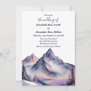 Convite Casamento com paisagens cobertas de neve