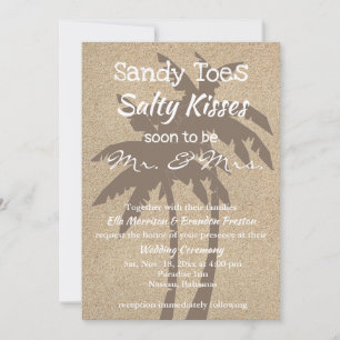 Convite Casamento com Palm Trees & Beach Sand