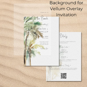 Convite Casamento com Palm Trees Moderno Vellum