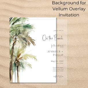 Convite Casamento com Palm Trees Moderno Vellum