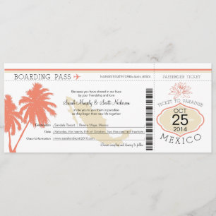 Convite Casamento com Passagem de Embarque no México