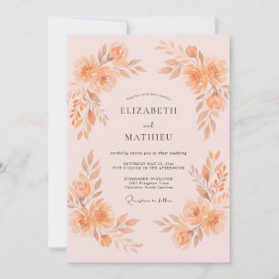Convite Casamento com Peônia Damasco Suave