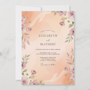 Convite Casamento com Pétala de Damasco Rosa Velho