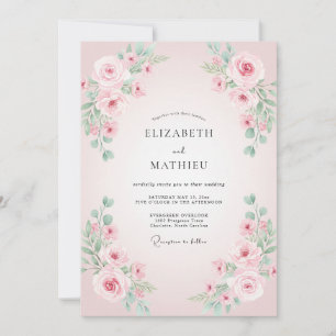 Convite Casamento com Pétala Pastel Suave