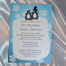 Convite Casamento com Pinguim Pinguin Toon Snowflake
