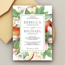 Casamento com Pomar de Maçã Vermelha Floral Botâni