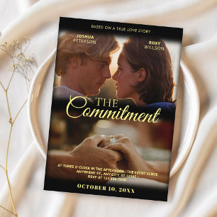 Convite Casamento com poster de filme do Classic Romance