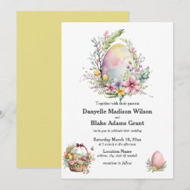 Convite Casamento com Primavera de Aquarela do Tema da Pás