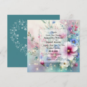 Convite Casamento com Primavera de Blooms Radiante