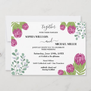 Convite Casamento com Protea Flower Garden