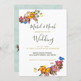 Convite Casamento com Proteas Florais de Cockatoo