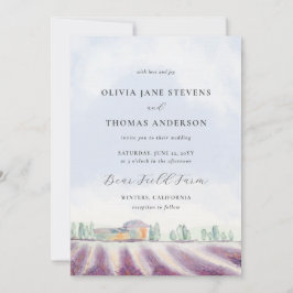 Convite Casamento com Púrpura de Lavanda Elegante