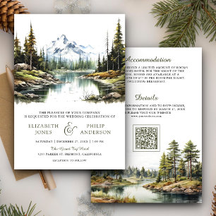Convite Casamento com QR Code do Lago da Floresta da Monta