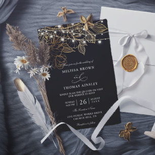 Convite Casamento com QR Code Elegante Moderno Minimalista
