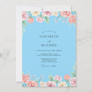Convite Casamento com Ranunculus Eucalipto Céu Bege