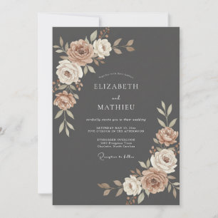 Convite Casamento com Ranunculus Eucalipto Creme Macio Car