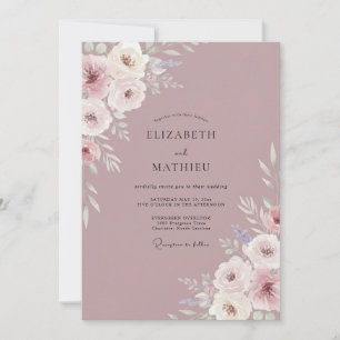 Convite Casamento com Ranunculus Eucalyptus em Tom de Blus