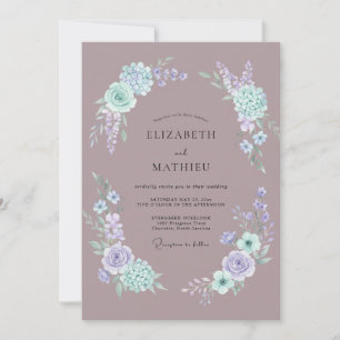 Convite Casamento com Redemoinho Floral Malva
