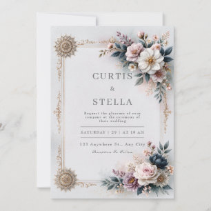 Convite Casamento com Renda Marfim e Rubor
