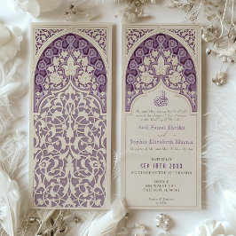 Convite Casamento com rendas islâmicas da Lavanda Elegante