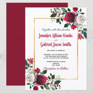 Convite Casamento com rosa de cor d'água borrifada com est