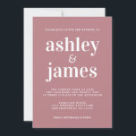 Convite Casamento com Rosa de Dusty com Tipografia Chic Si<br><div class="desc">O convite de casamento simples e chic apresenta na moda branco, tipografia elegante e moderna em um fundo rosa poeirento. Basta adicionar os detalhes do seu casamento. Desenvolvido exclusivamente para você pelo Happy Dolphin Studio. Se precisar de ajuda ou produtos correspondentes, entre em contato conosco em happydolphinstudio@outlook.com. Estamos felizes em...</div>