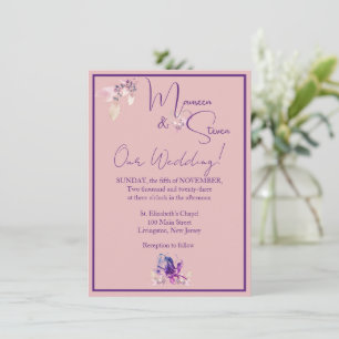 Convite Casamento com Rosa de Pata com Flor Orquídea