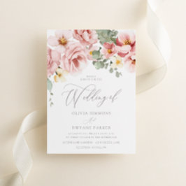 Convite Casamento com Rosa de Watercolor Dusty