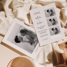 Casamento com Roteiro de Faixa de Foto Minimalista