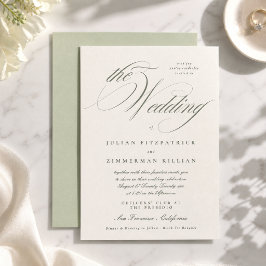 Convite Casamento com Roteiro Verde Pistache