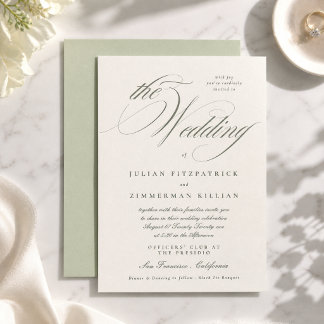 Convite Casamento com Roteiro Verde Pistache
