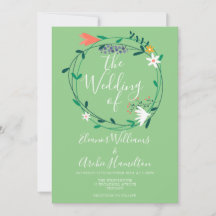 Casamento com Rótulo de Grinalda Floral Moderna