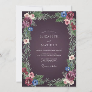 Convite Casamento com Sabugueiro Folhagem Pluma Empoeirada